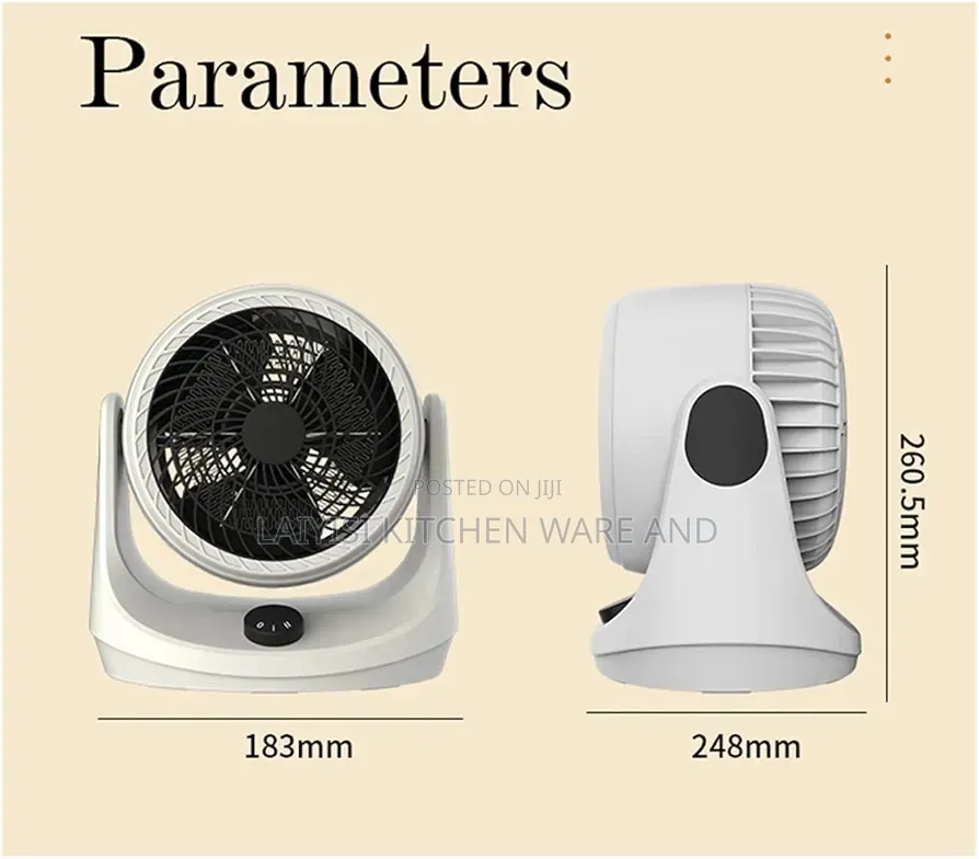 Fan, Adjustable Tilt Quiet Low Noise 2 Speed for Whole Room Home
