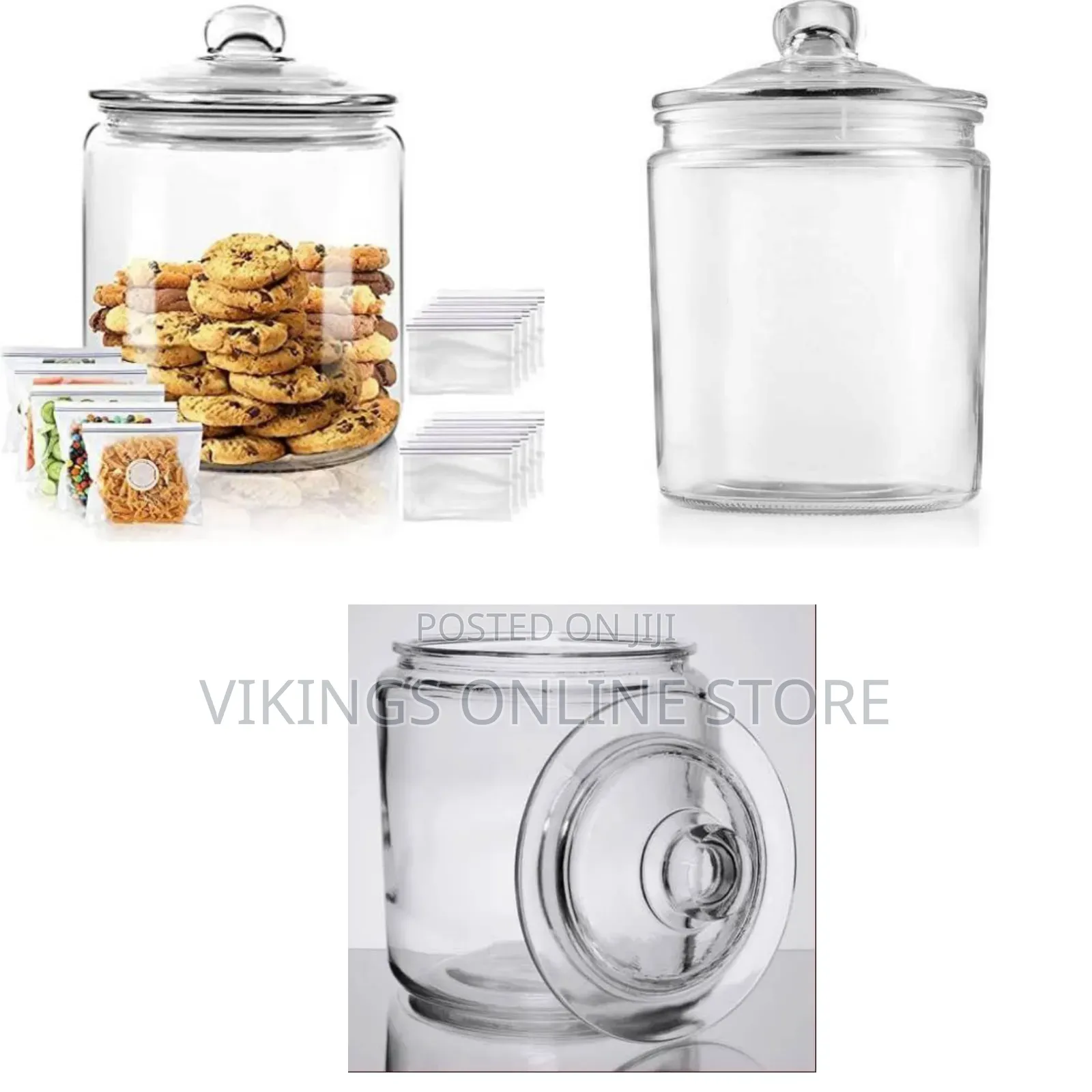 12L Airtight Glass Sweet Cookie Candy Jar Cereal Food Storage Containe