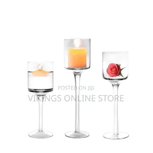 Set of 3 GlassTea Light Glass Candle Holders Ideal for Weddings Parti