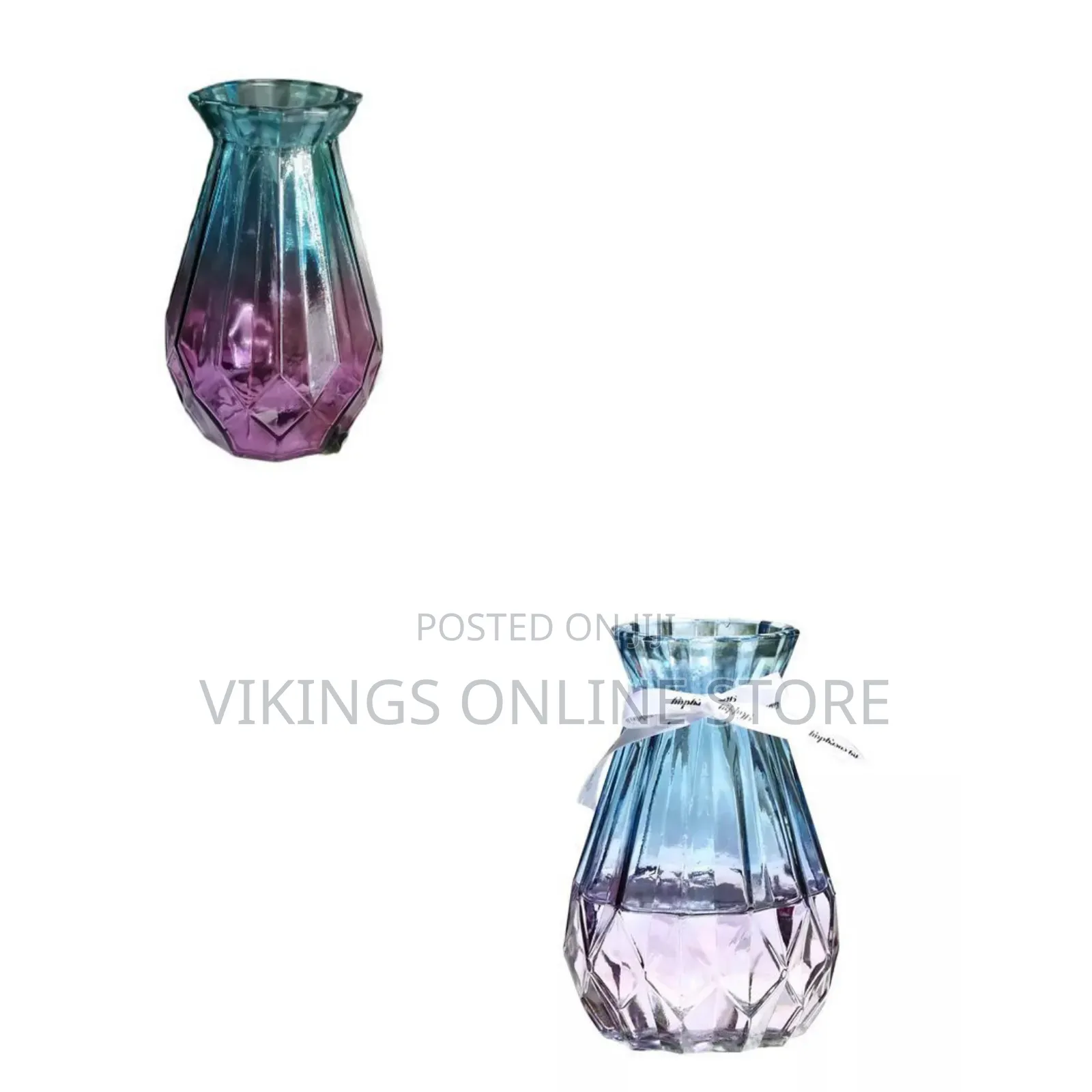 Transparent Glass Flower Vase Living Dining Room Decoration, Color May