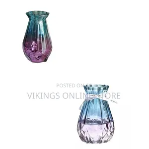 Transparent Glass Flower Vase Living Dining Room Decoration, Color May