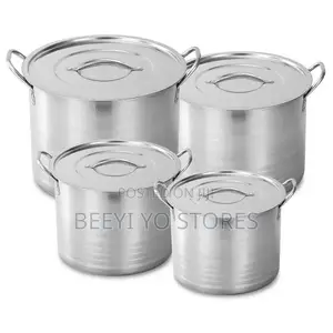 Heavy-Duty Stainless Steel Stock Pot Set With Lids