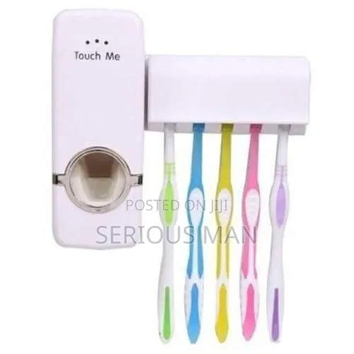 Wall Mounted Toothbrush Holder and Toothpaste Dispenser- White