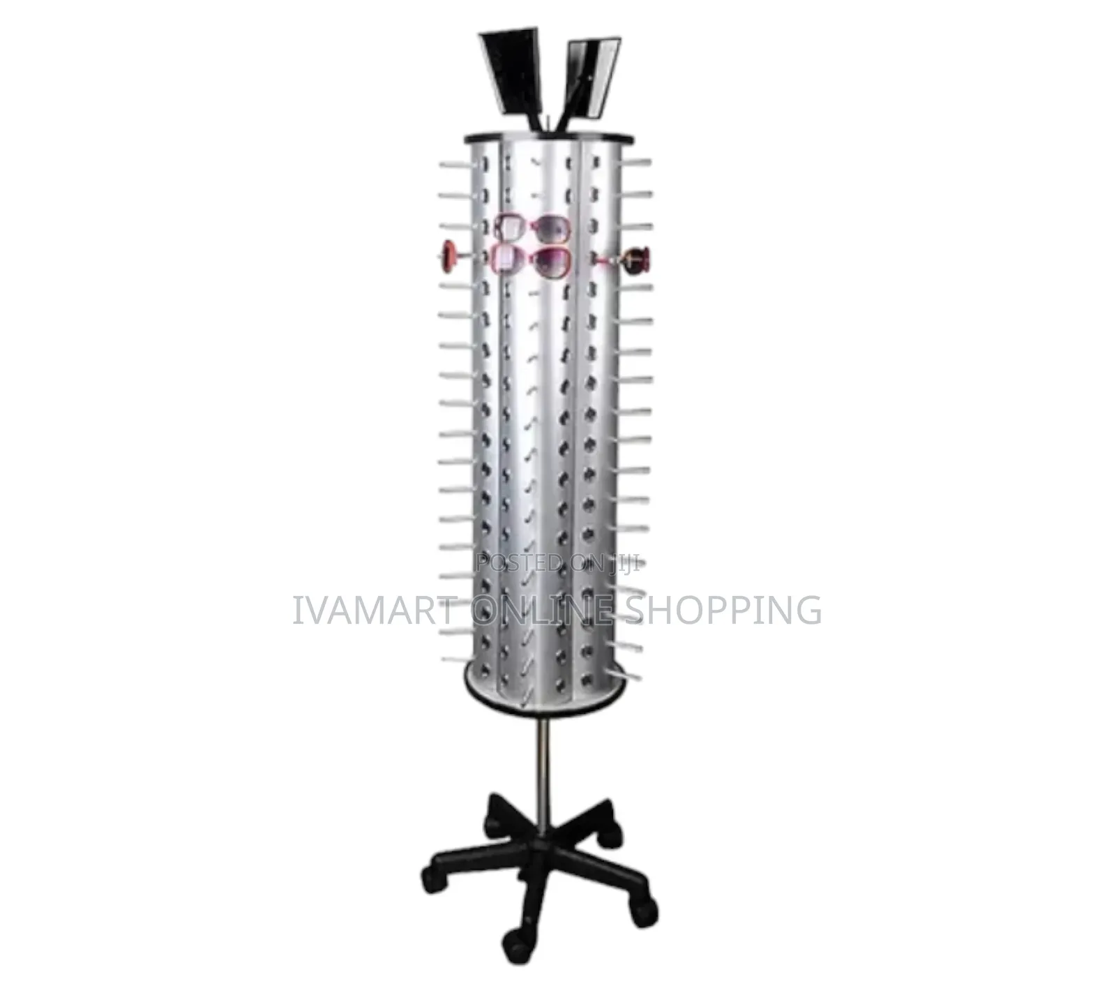 Rotating Sunglasses Display Stand With Wheels - Holds 70 - 80 PCS
