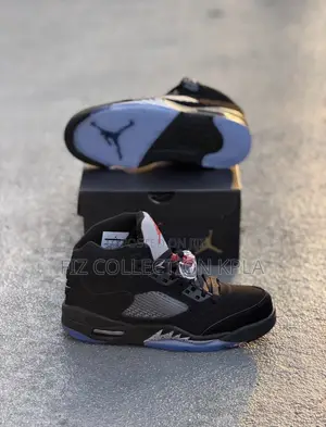 Original Air Jordan 5 Black Metallic Sneakers