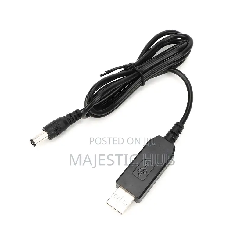 USB to 12V DC Converter Cable 1A for Routers CCTV, 1M Black