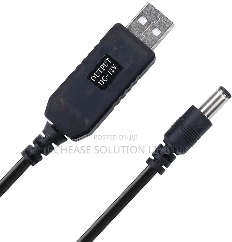 USB to 12V DC Converter Cable 1A for Routers CCTV, 1M Black