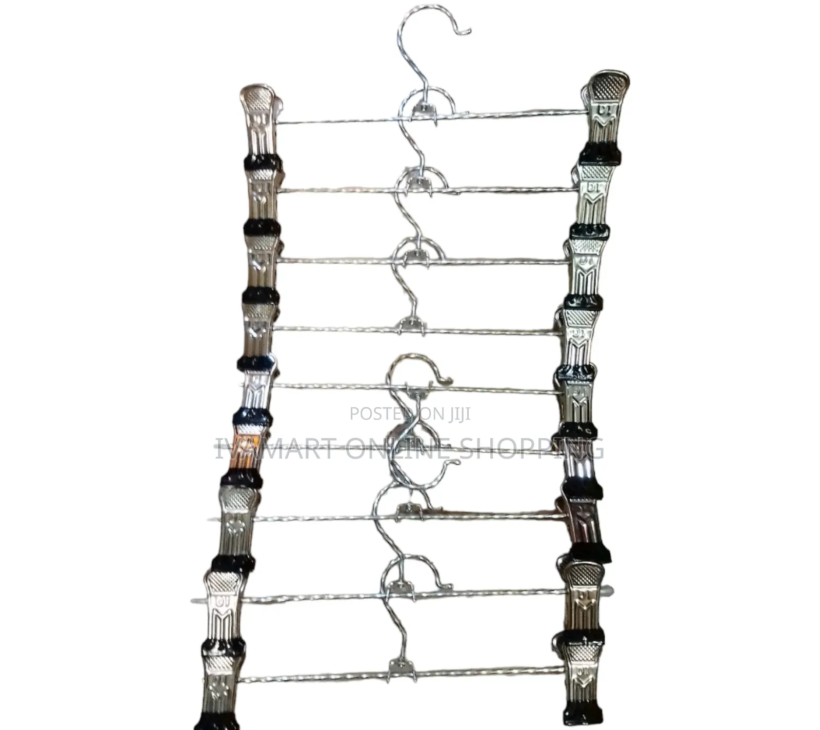 Metallic Trouser Hangers With Pegs - 10 in a Pack