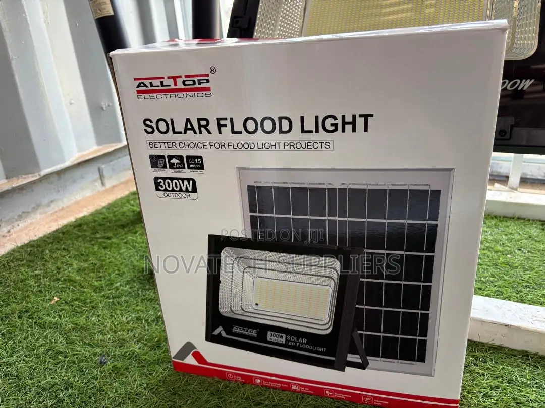 ALLTOP 300W Solar Flood Light With Long Backup Panel