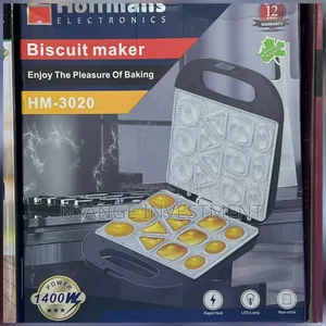 Hoffman Biscuit MakerHM-3020 With 1400W Power and Non-Stick Plates.
