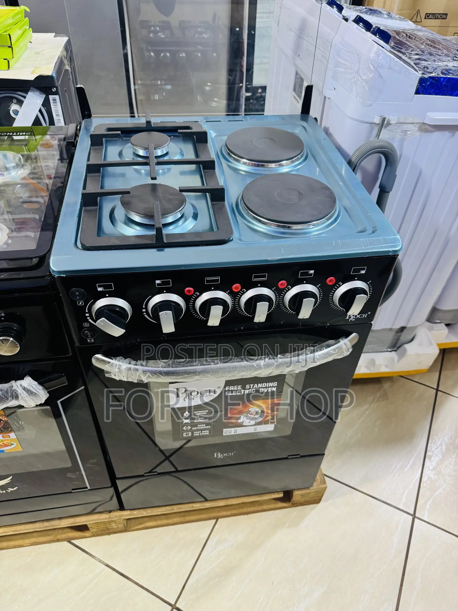 Roch 2gas 2electric Plate Cooker (50by50)cm With Electric Oven
