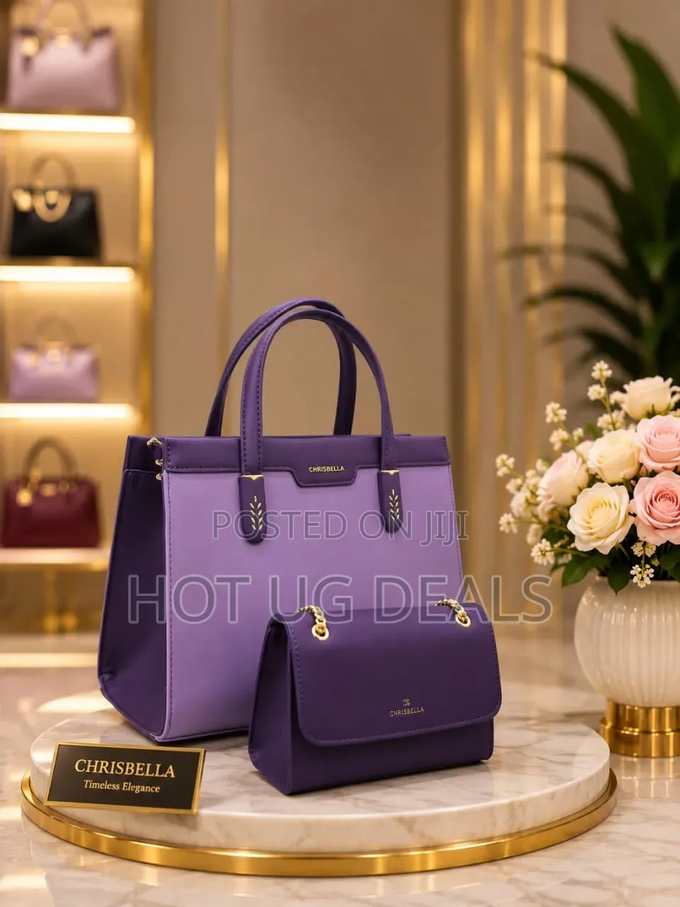 Chrisbella 2-in-1 Luxury Handbag Set - Color May Vary