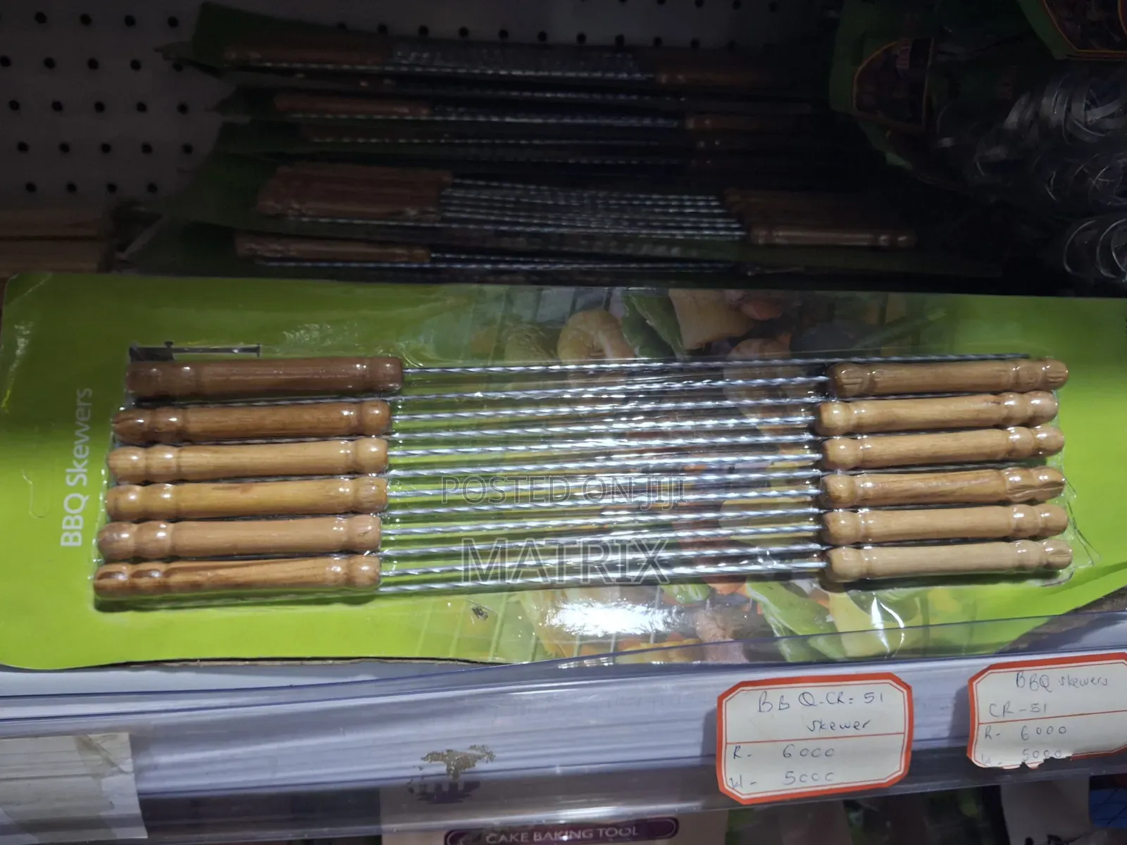 BBQ Grill Skewers 12 PCS Stainless Steel Stick With Wooden Handle