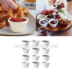 12 Pieces of White Melamine Ramekins Mini Bowl Souffle Dish Saucer
