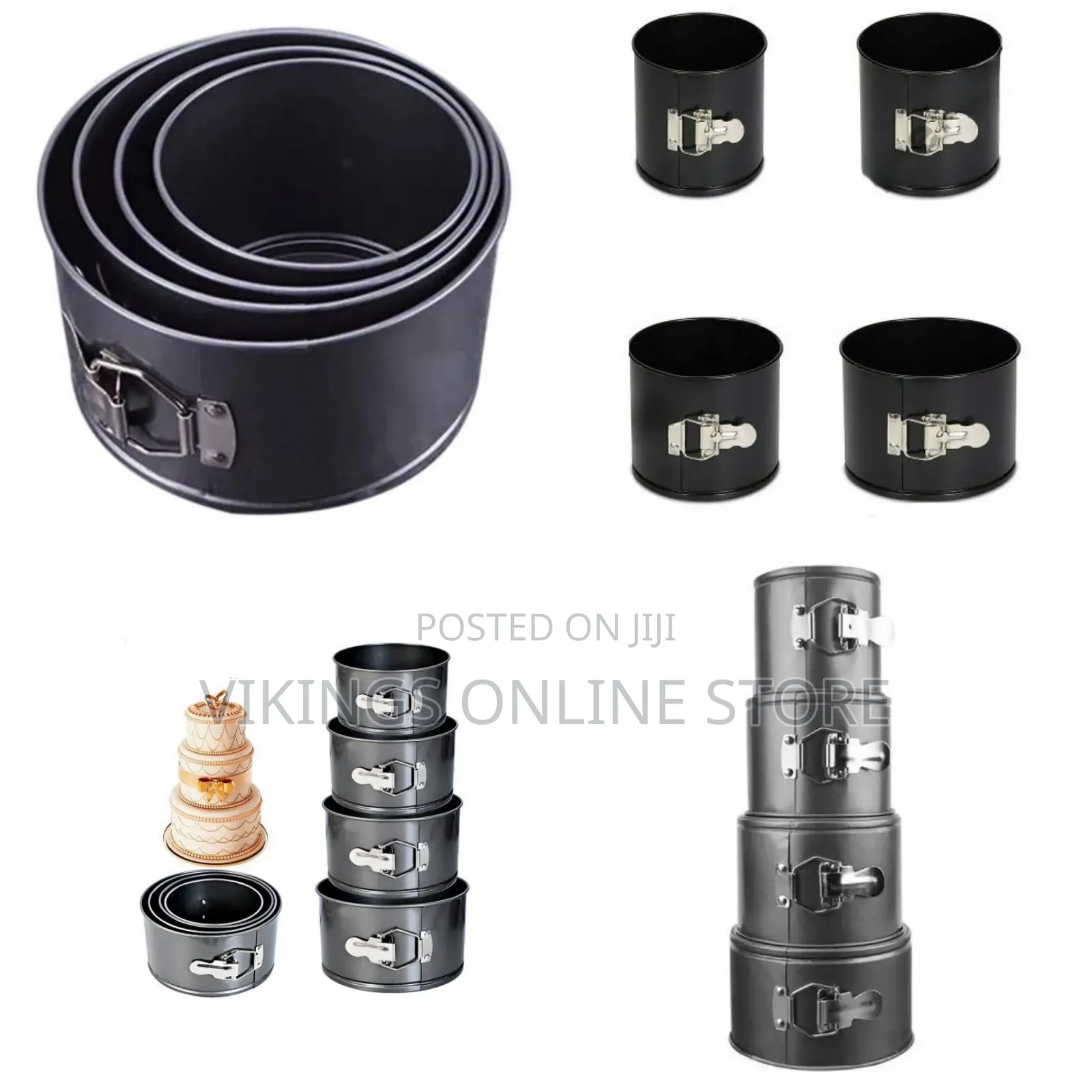 Cake Decor 4 PCS Round Springform Tin Nonstick Cake Mould Bakeware Pan