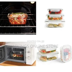3 Piece Food Safe Microwave Oven Safe Glass Bowls Fridge Containers