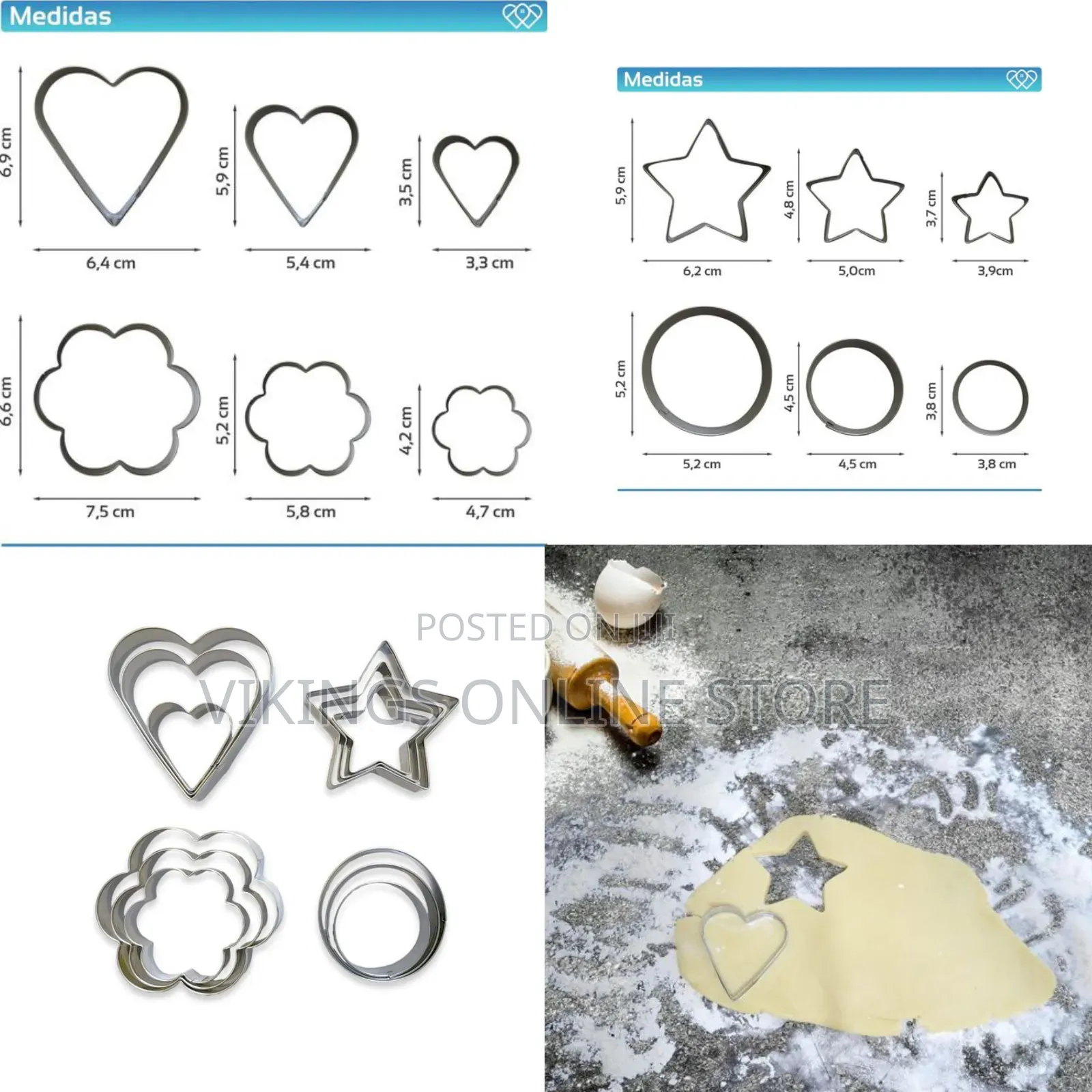 Assortment of 12 Metal Cookie Cutters, Includes 4 Cookie Cutter Shape