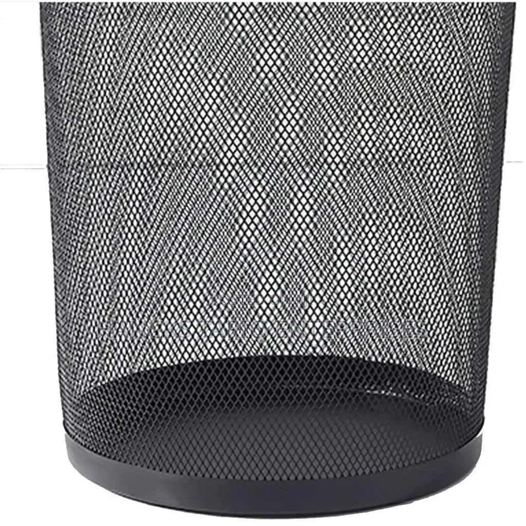 Black Mesh Metal Wastebasket and Office Trash Can