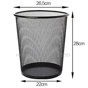 Black Mesh Metal Wastebasket and Office Trash Can