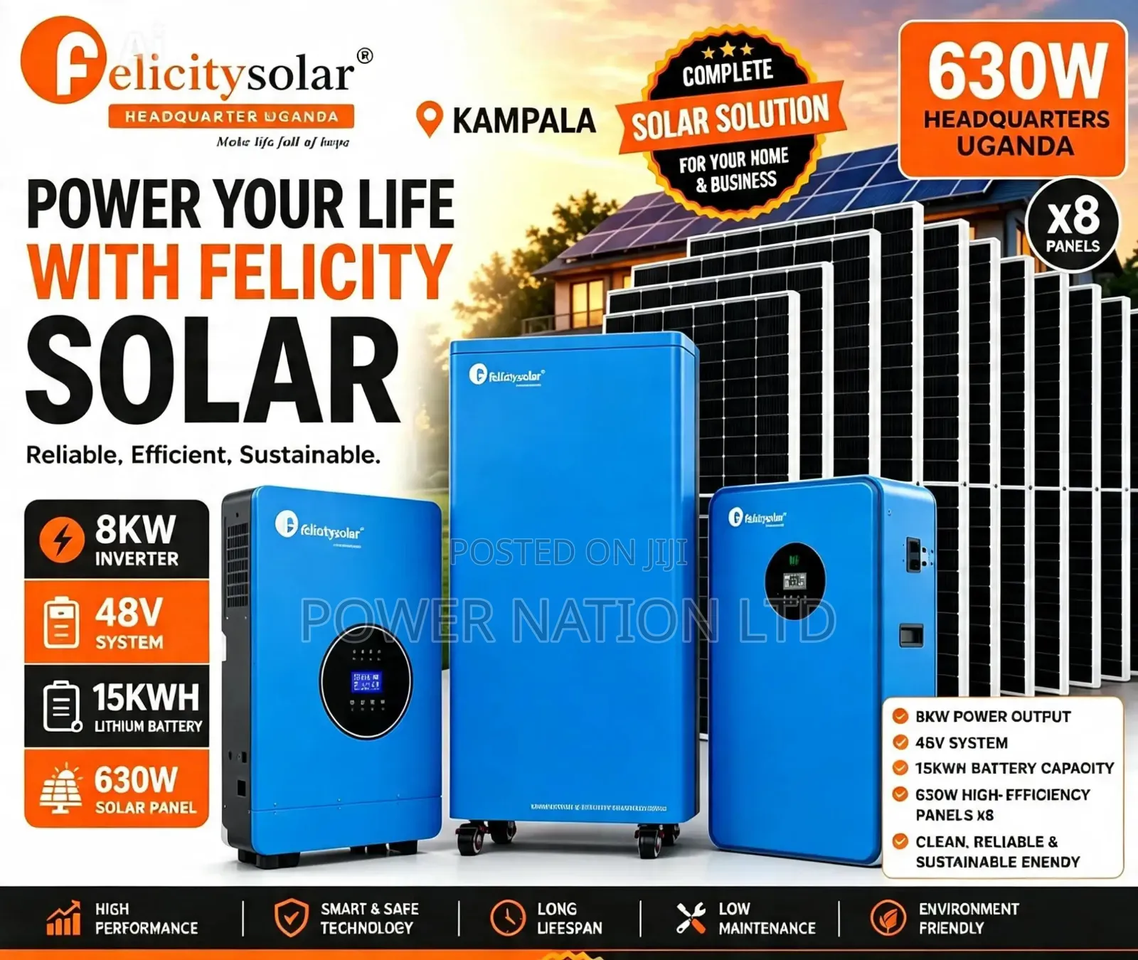 15kwh 8kva 48v Felicity Complete Solar System