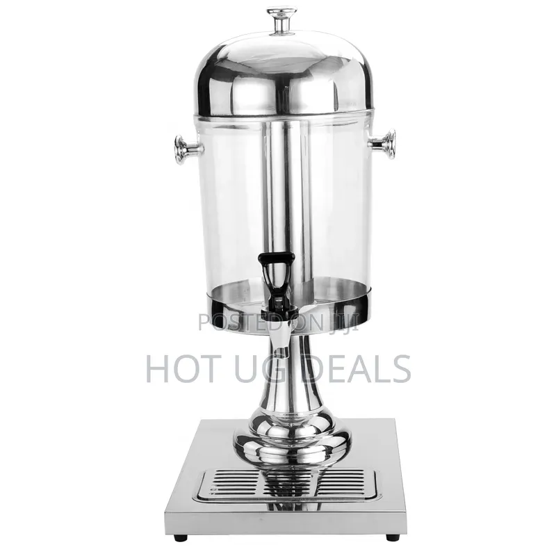 8L Non-Electric Stainless Steel Single Table Juice Dispenser - Silver