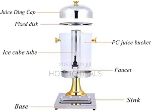 8L Non-Electric Stainless Steel Single Table Juice Dispenser - Silver