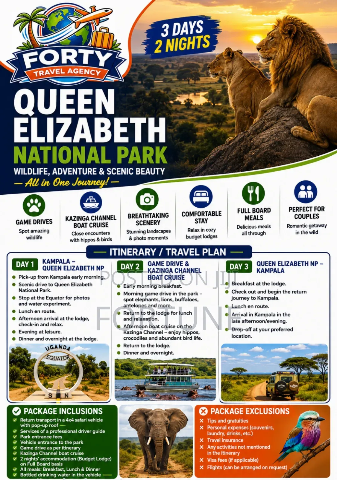 Three Days Couple in Queen Elizabeth National Park