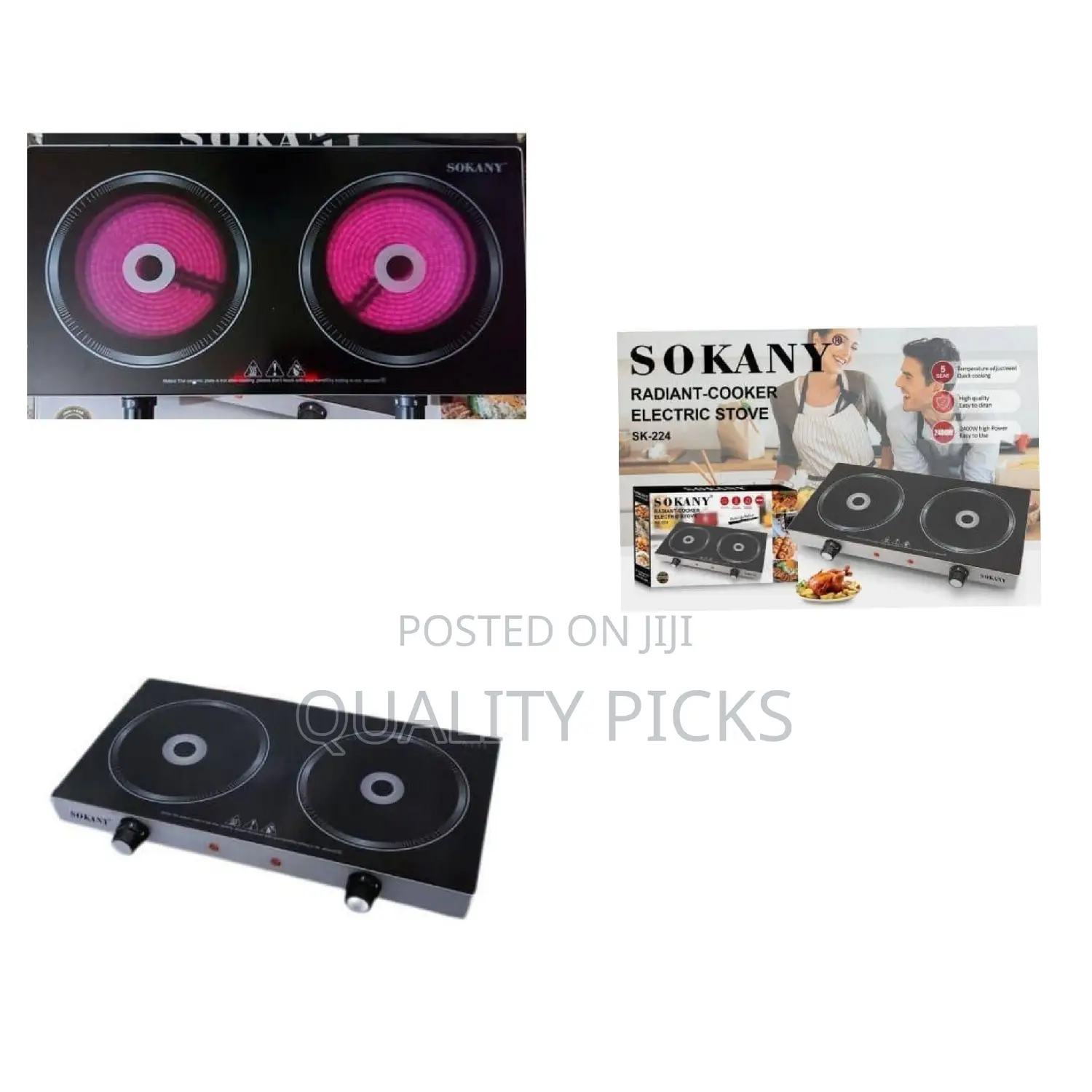 Sokany Tabletop Cooker Electric Infrared Cooker Stove Black