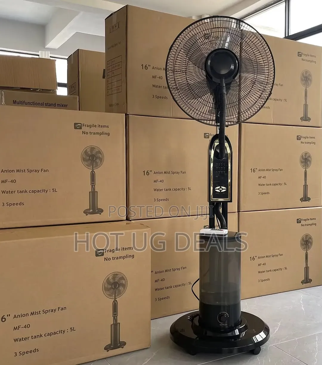 16" Water Mist Standing Fan - Powerful Air Cooling Fan