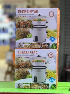 Globalstar 2.8L Electric Rice Cooker With Steamer, Tempered Glass Lid