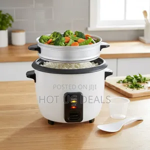Globalstar 2.8L Electric Rice Cooker With Steamer, Tempered Glass Lid