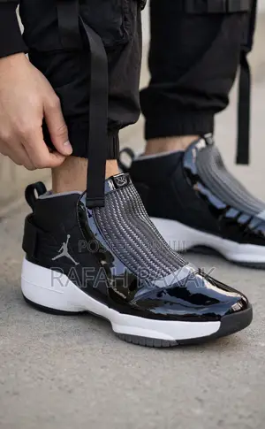 Original Black/White Air Jordan 19 Retro Basketball Sneakers