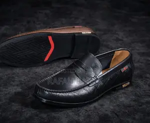 Original Men’s Luxury Black Louis Vuitton Leather Penny Loafers