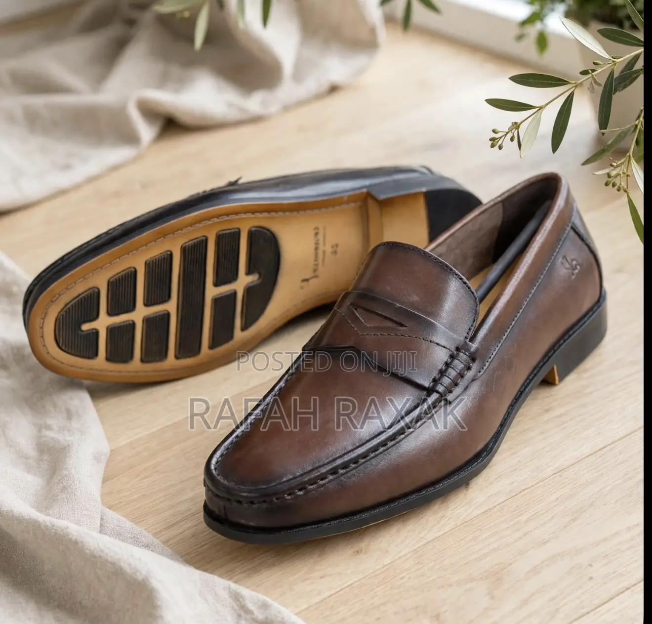 Original Men’s Classic Brown Billionaire Leather Penny Loafers