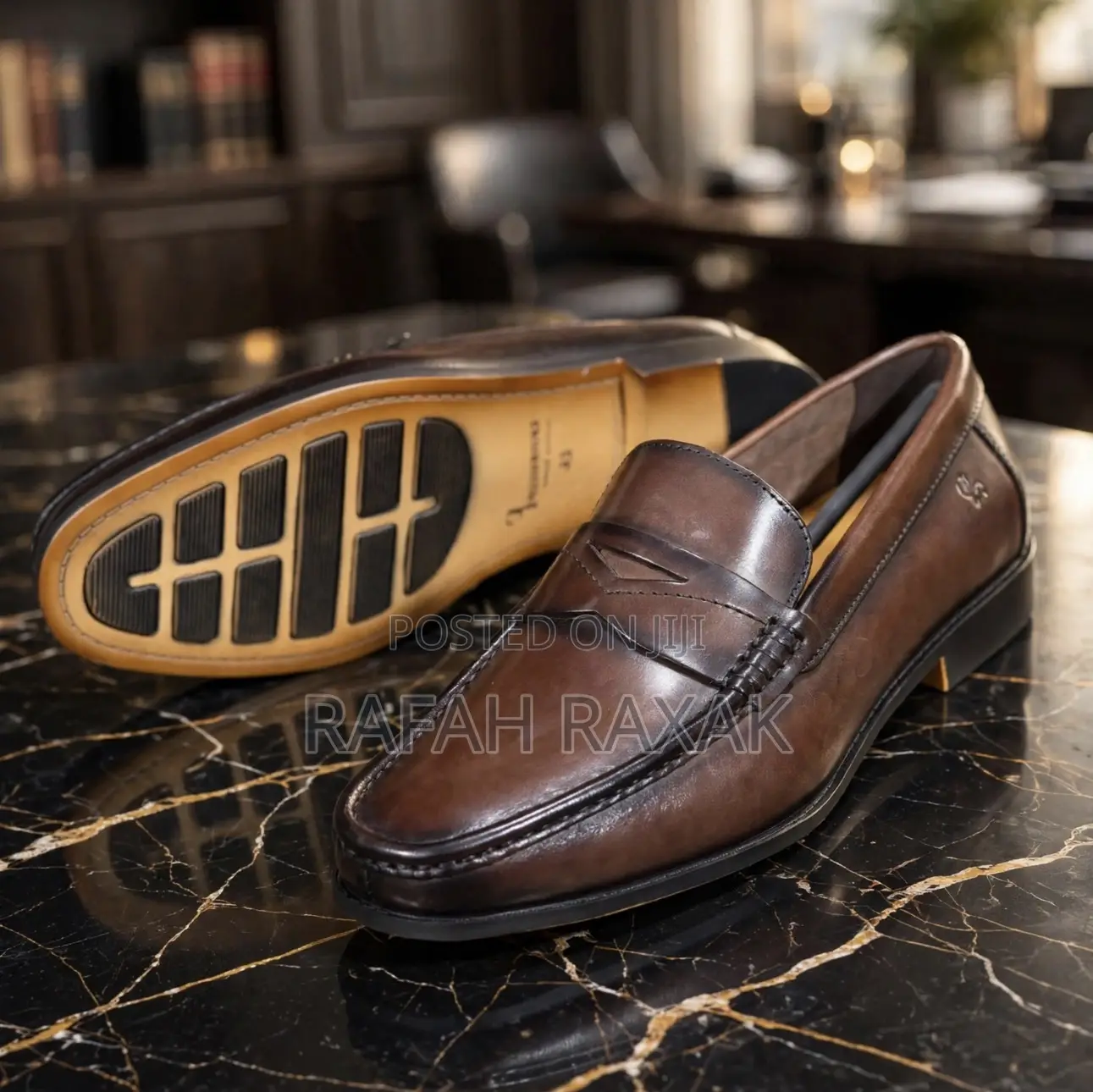 Original Men’s Classic Brown Billionaire Leather Penny Loafers