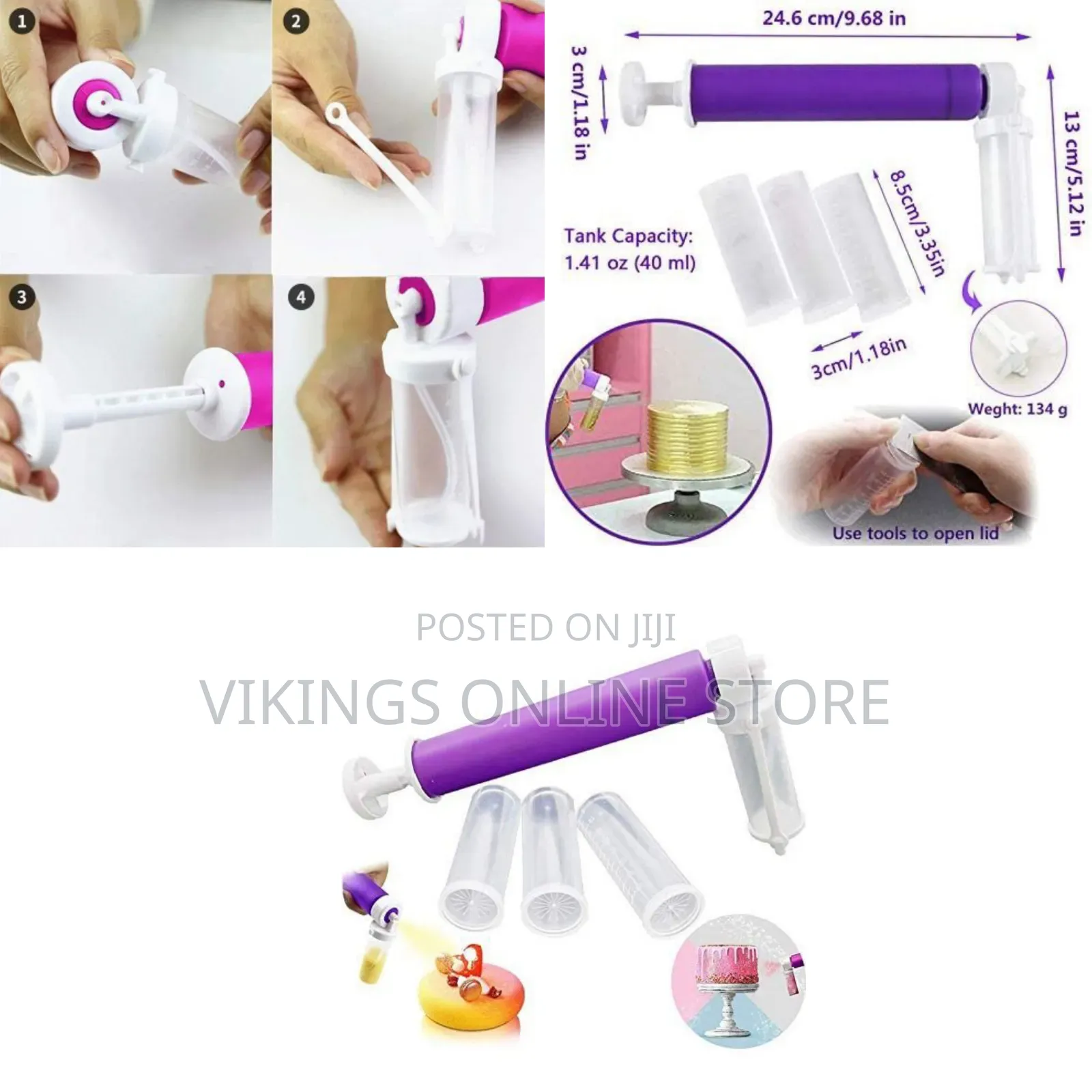 Airbrush for Cake Coloring With 4PCS Baking Spray Gun Decoration Tool