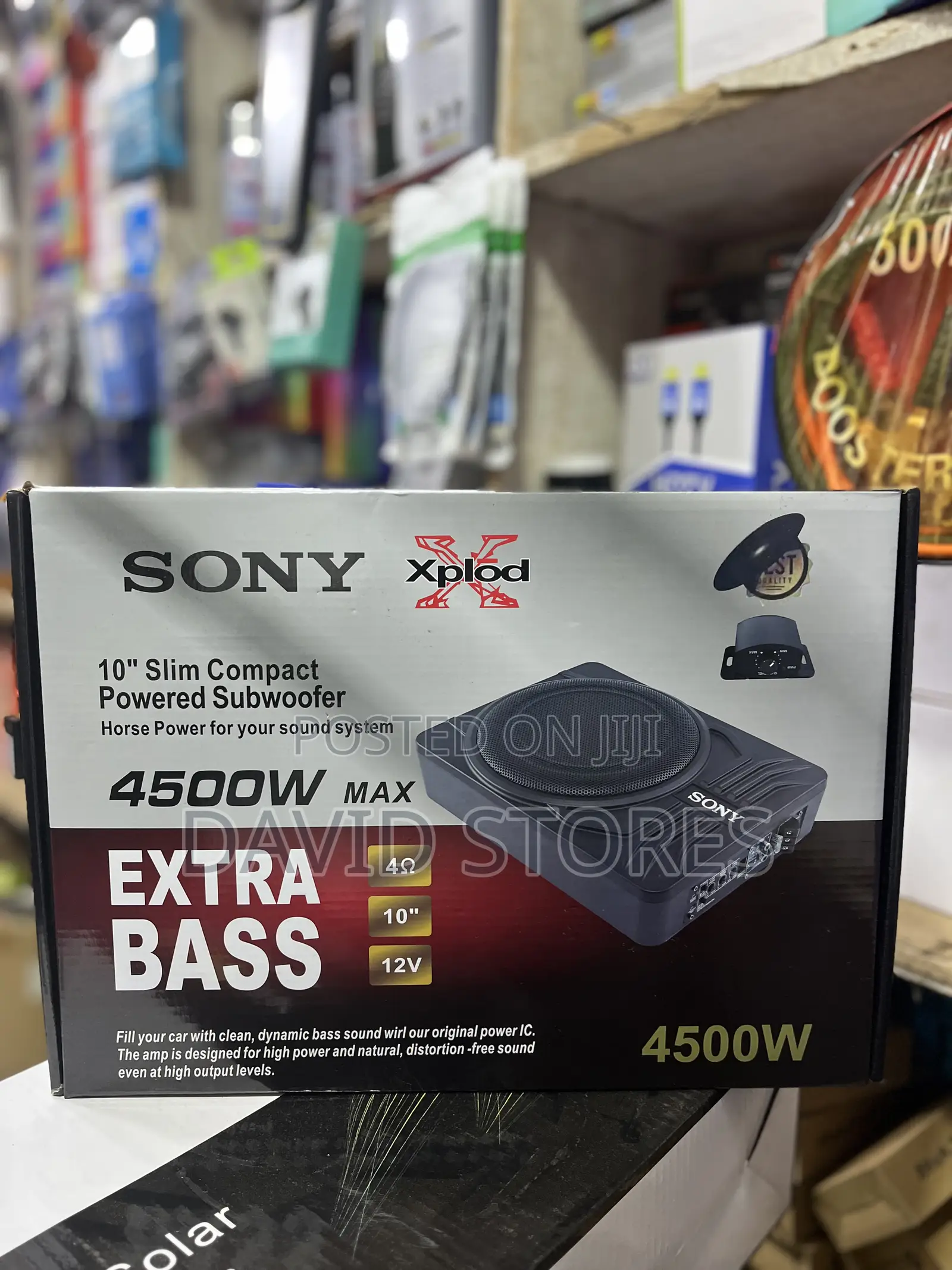 Sonny 10-Inch 4500W Under-Seat Car Subwoofer – 12V Powerful Bass