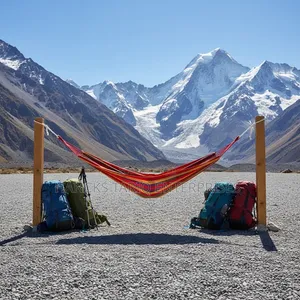 Outdoor Camping Hammock With Travel Backpacks Setup