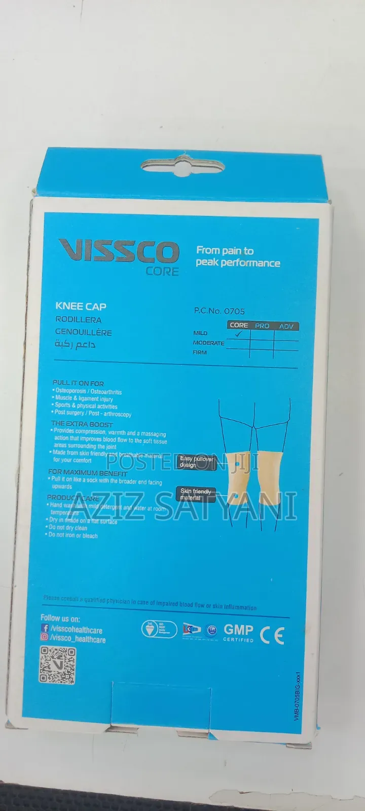 Vissco Knee Cap, Knee Support, for Pain, Sports, Football, Cricket,