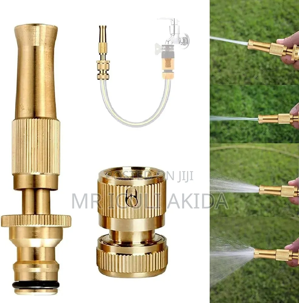 Heavy-Duty Brass Metal Adjustable Twist Hose Nozzle