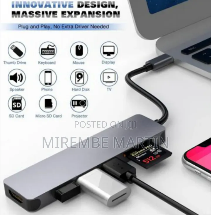 Haysenser USB C Hub Multiport Adapter - 7-in-1 Portable USB C Adapter