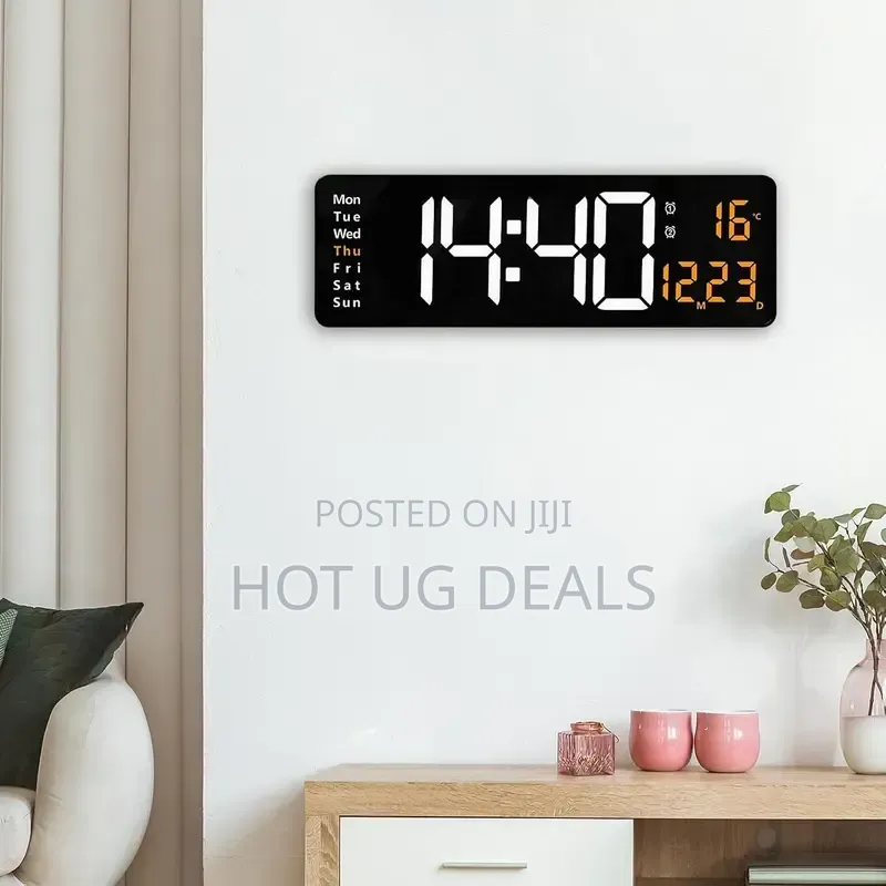 LED Digital Wall Clock With Temperature Date Display