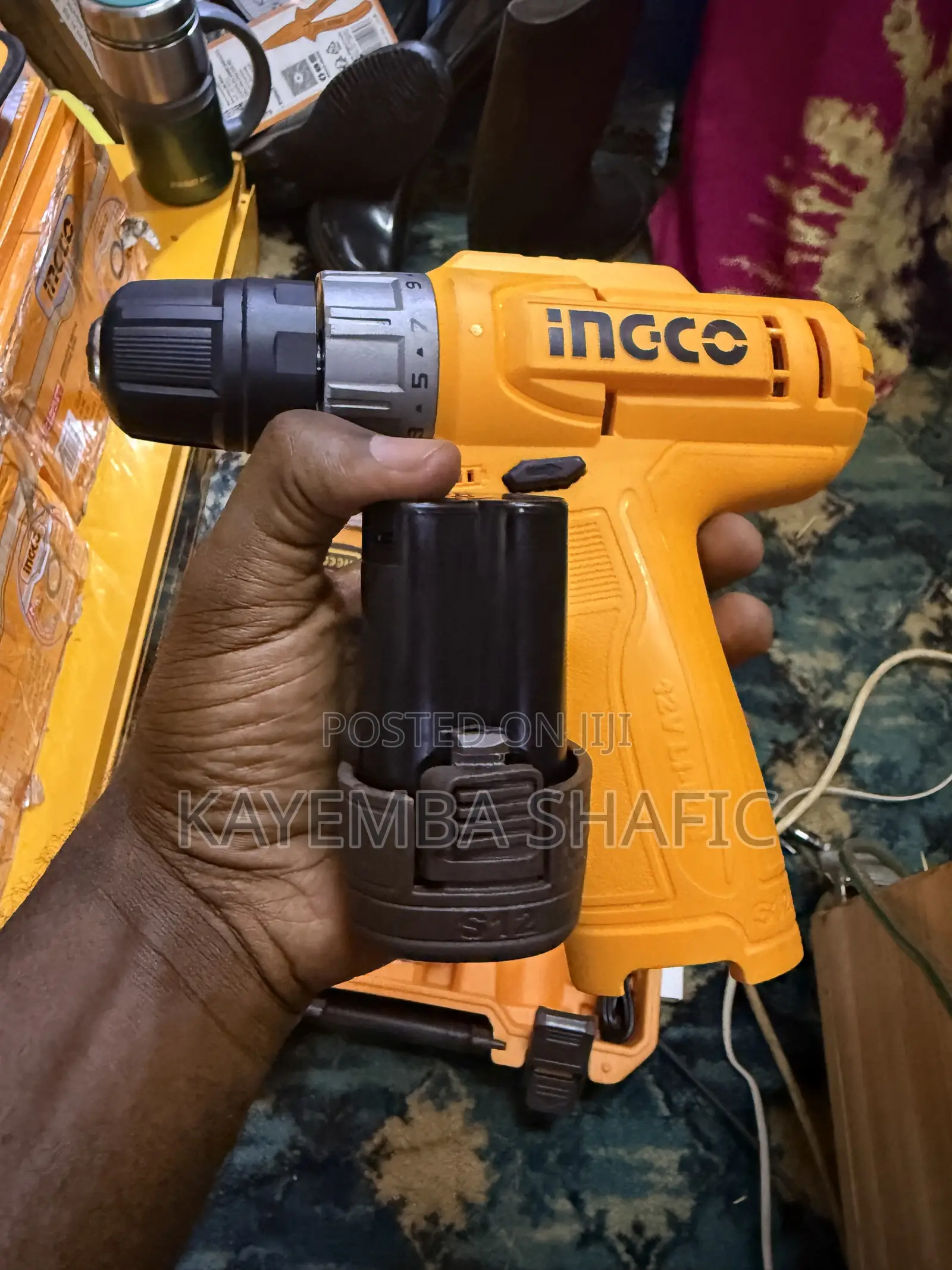 INGCO 89-Piece Household Tool Set With 12V Cordless Drill