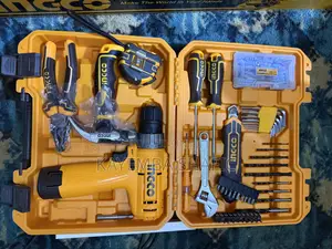 INGCO 89-Piece Household Tool Set With 12V Cordless Drill