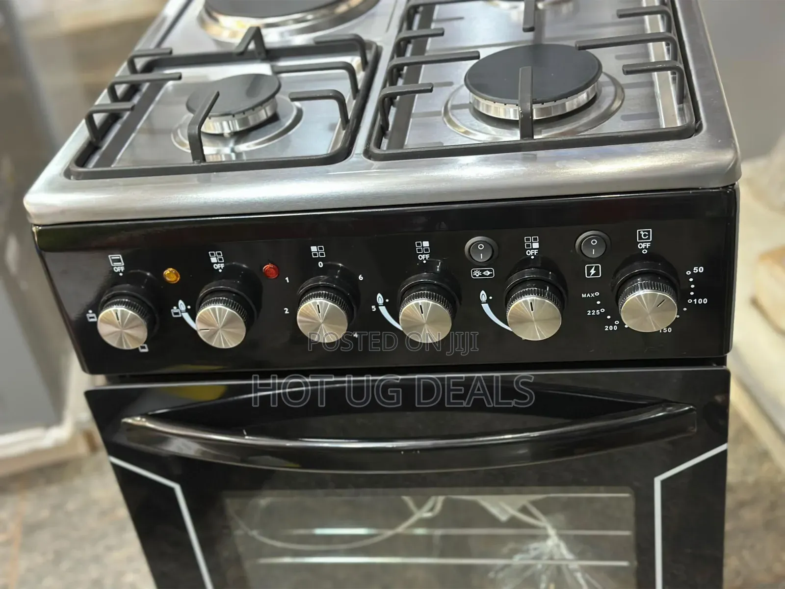 Sony 50x50cm Cooker | 3 Gas + 1 Electric Burner, Oven Rotisserie