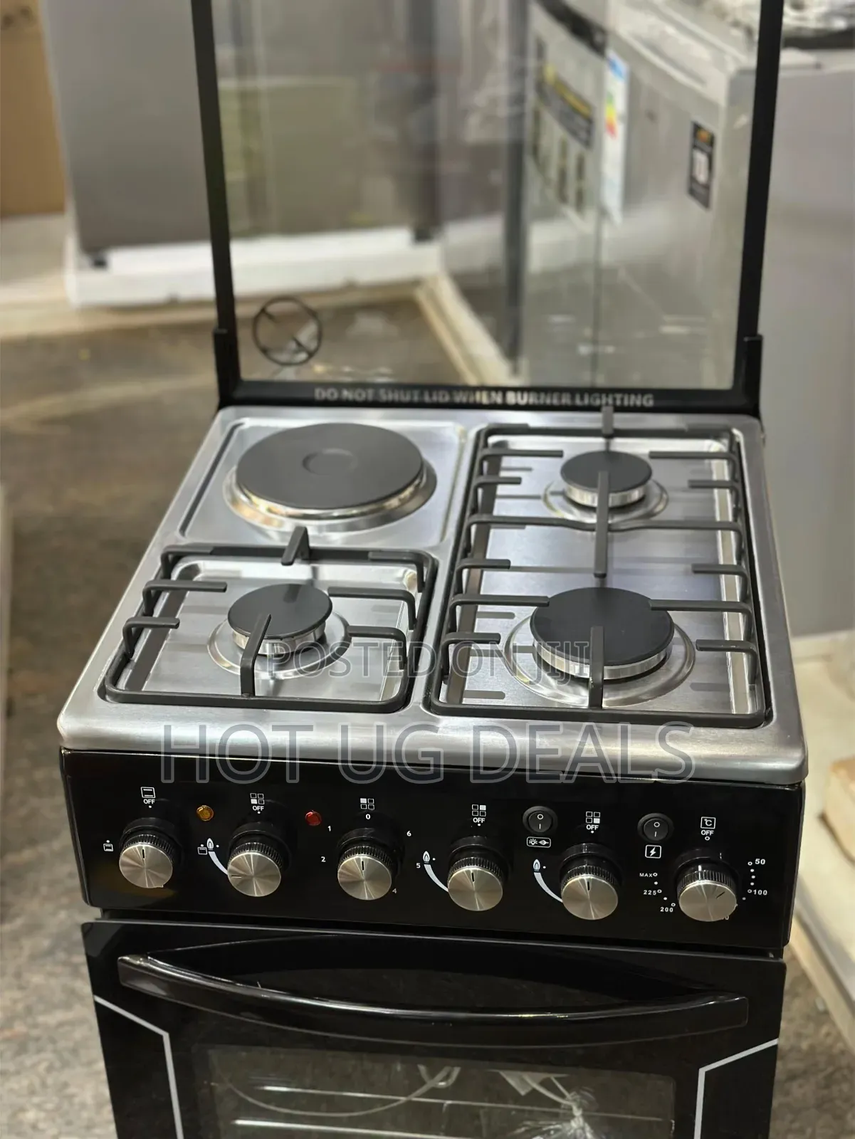 Sony 50x50cm Cooker | 3 Gas + 1 Electric Burner, Oven Rotisserie