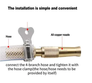 Brass Garden Hose Quick Connect Fittings and Nozzle Set