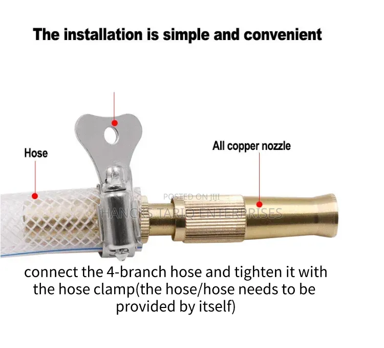 Brass Garden Hose Quick Connect Fittings and Nozzle Set