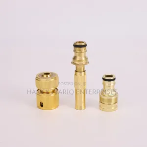 Brass Garden Hose Quick Connect Fittings and Nozzle Set