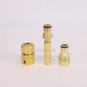 Brass Garden Hose Quick Connect Fittings and Nozzle Set